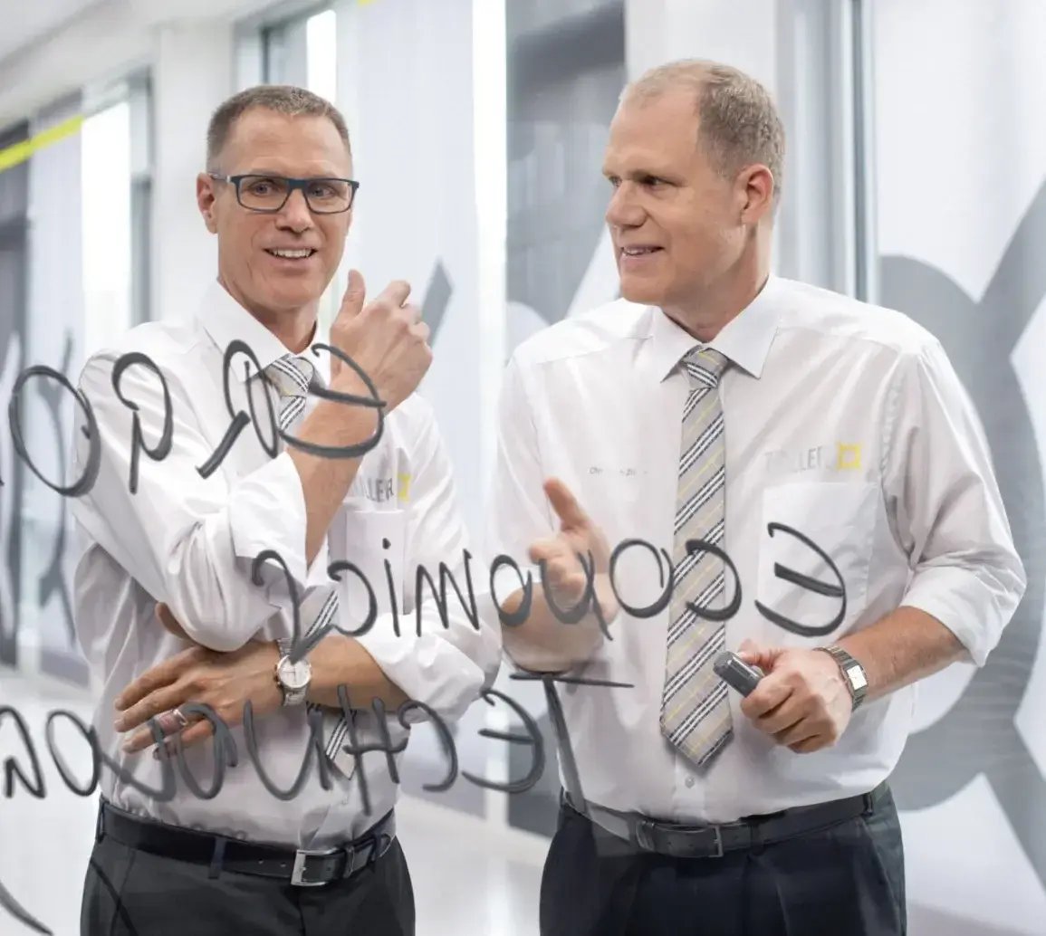Christoph and Alexander Zoller talking