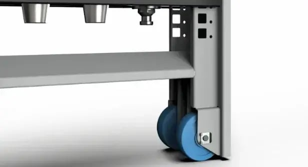 Sturdy heavy-duty castors & feet