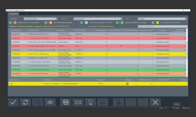 TMS tool management solutions screen