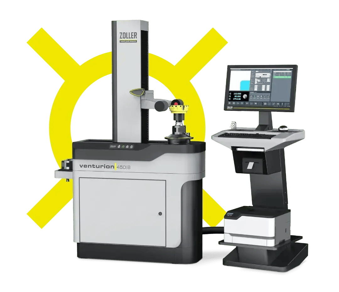 ZOLLER venturion machine with ZOLLER logo in background
